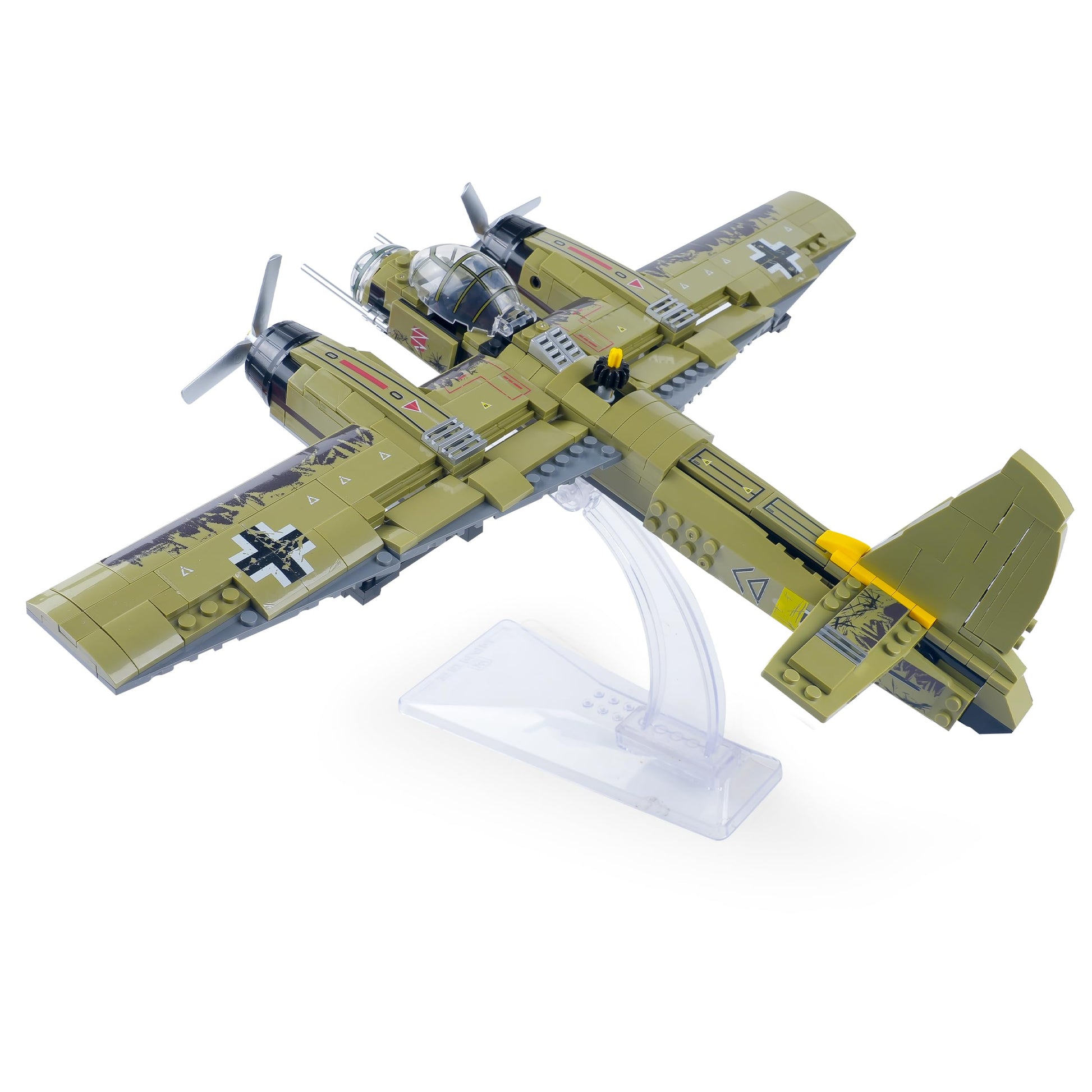 General Jim's WWII Iron Empire JU-88 Bomber Plane Building Blocks Set, 559 Pieces German Twin-Engine Aircraft Model w/Display Stand, Detailed WWII