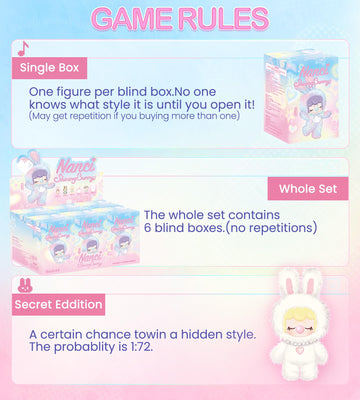 ROBOTIME Plush Doll Blind Box Figure, Kawaii Plush Rabbit Fluffy Stuffed Animal Surprise Toy,Cute Collectible Gift for Girls, Women, Kids, Birthday