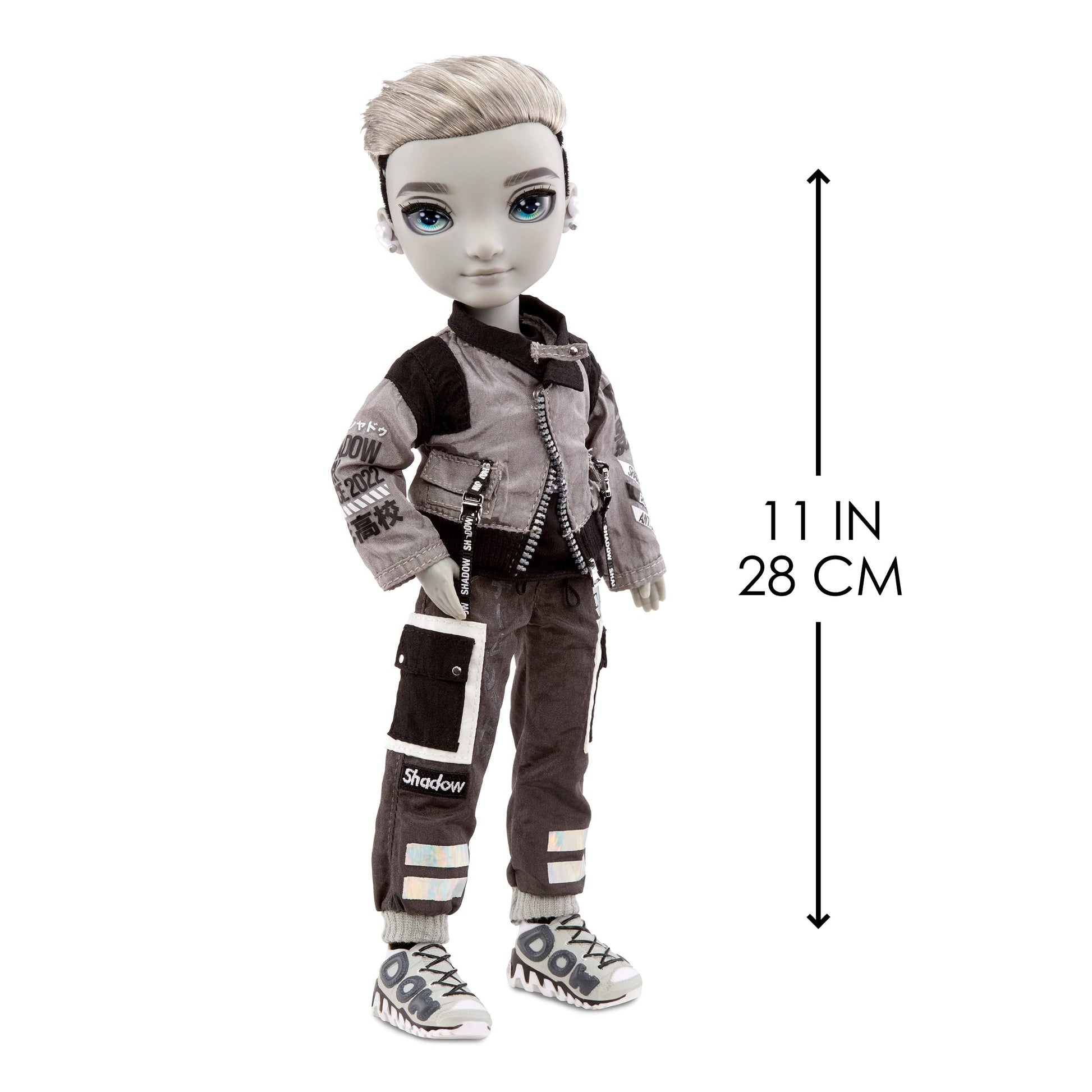 Rainbow High Shadow Series 1 Ash Silverstone- Greyscale Boy Fashion Doll. 2 Silver Designer Outfits to Mix & Match with Accessories, , Multicolor