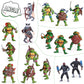 KLUKGE 6-Packs Turtles Action Figures 4.7 Inches Turtles Toys Multi-Jointed Movable Cartoon Turtle Toy Set Birthday Gifts for Friends and Fans