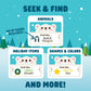 Chuckle & Roar Seek & Find Plush Polar Bear Game - Ages 3+, Multicolor, 1 Plush, 20 Cards - Portable Travel Toys - Screen Free Sensory Toys