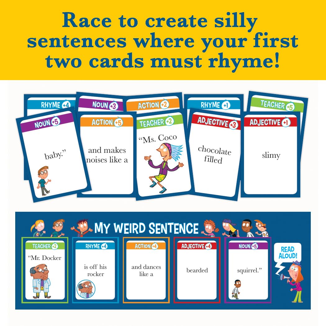 My Weird School Game Miss Bernard Is A Wild Card, Funny Educational Card Game for Kids and Family, Silly Sentence Building Game