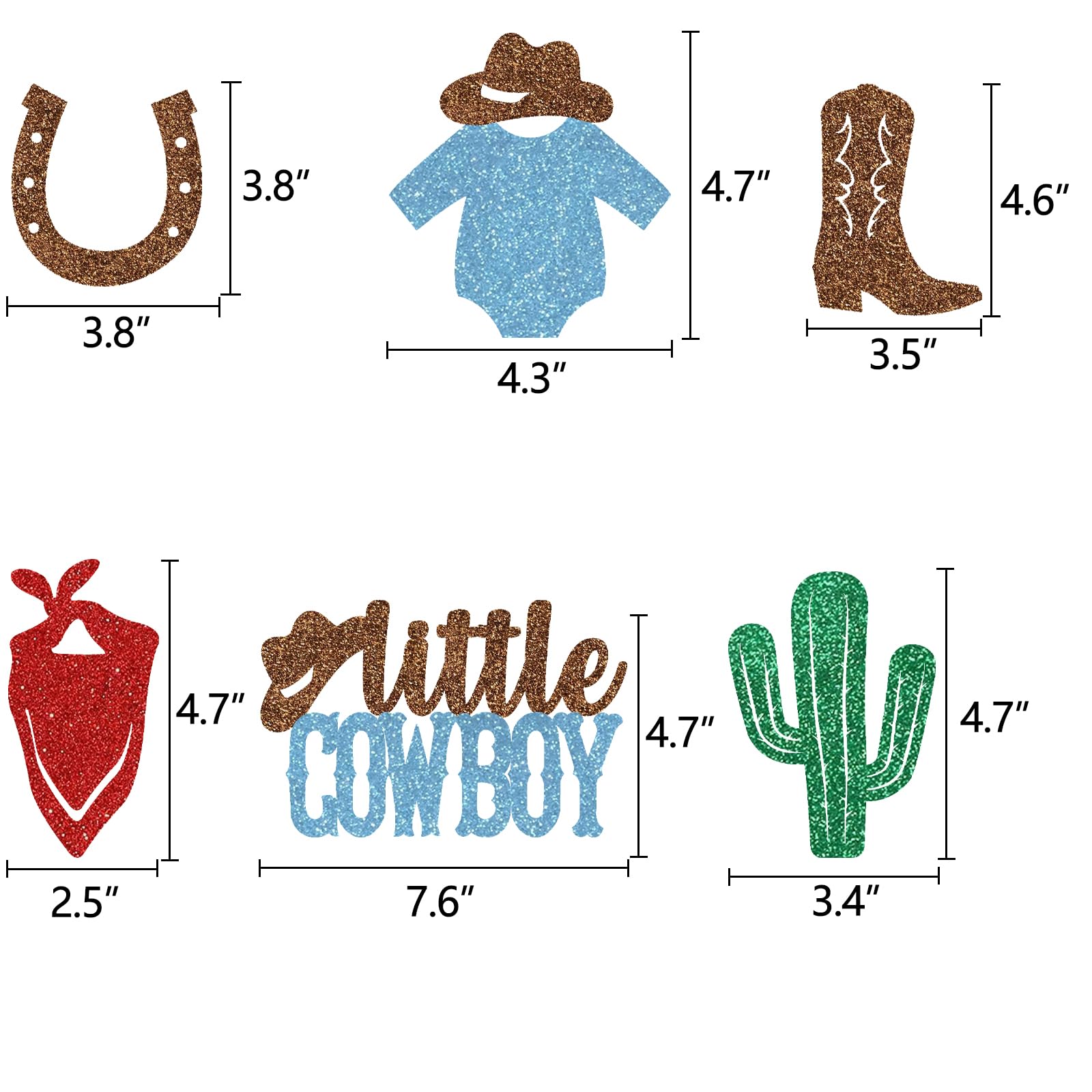 Little Cowboy Party Centerpiece Baby Shower Decoration Western Theme Boots Hats Photo Props Table Toppers Birthday Supplies Blue