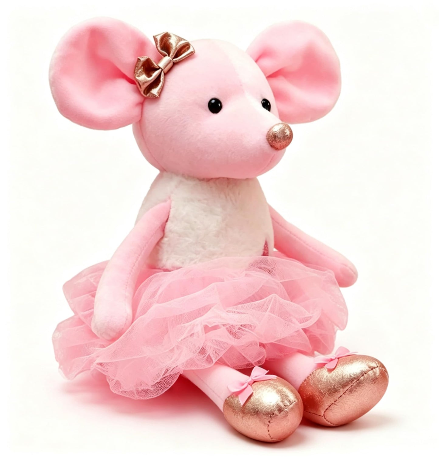 WUFUVAP 15.5 Inch Ballerina Mouse Plush Cute Ballet Mouse Stuffed Animal Ballerina Dolls Soft Ballet Dance Recital Gifts for Girls