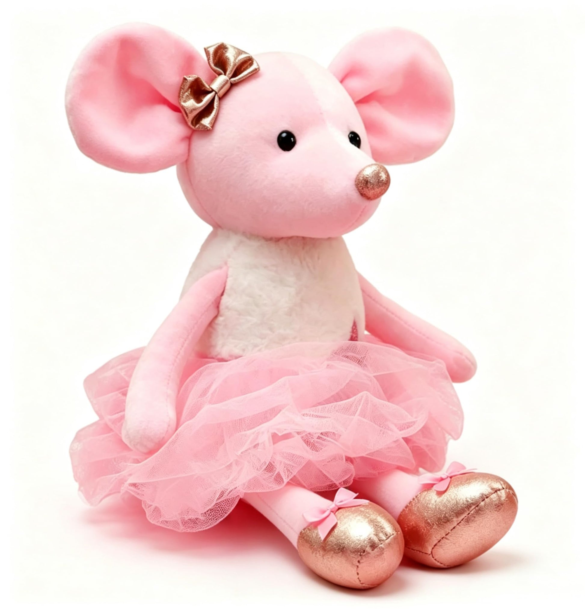WUFUVAP 15.5 Inch Ballerina Mouse Plush Cute Ballet Mouse Stuffed Animal Ballerina Dolls Soft Ballet Dance Recital Gifts for Girls