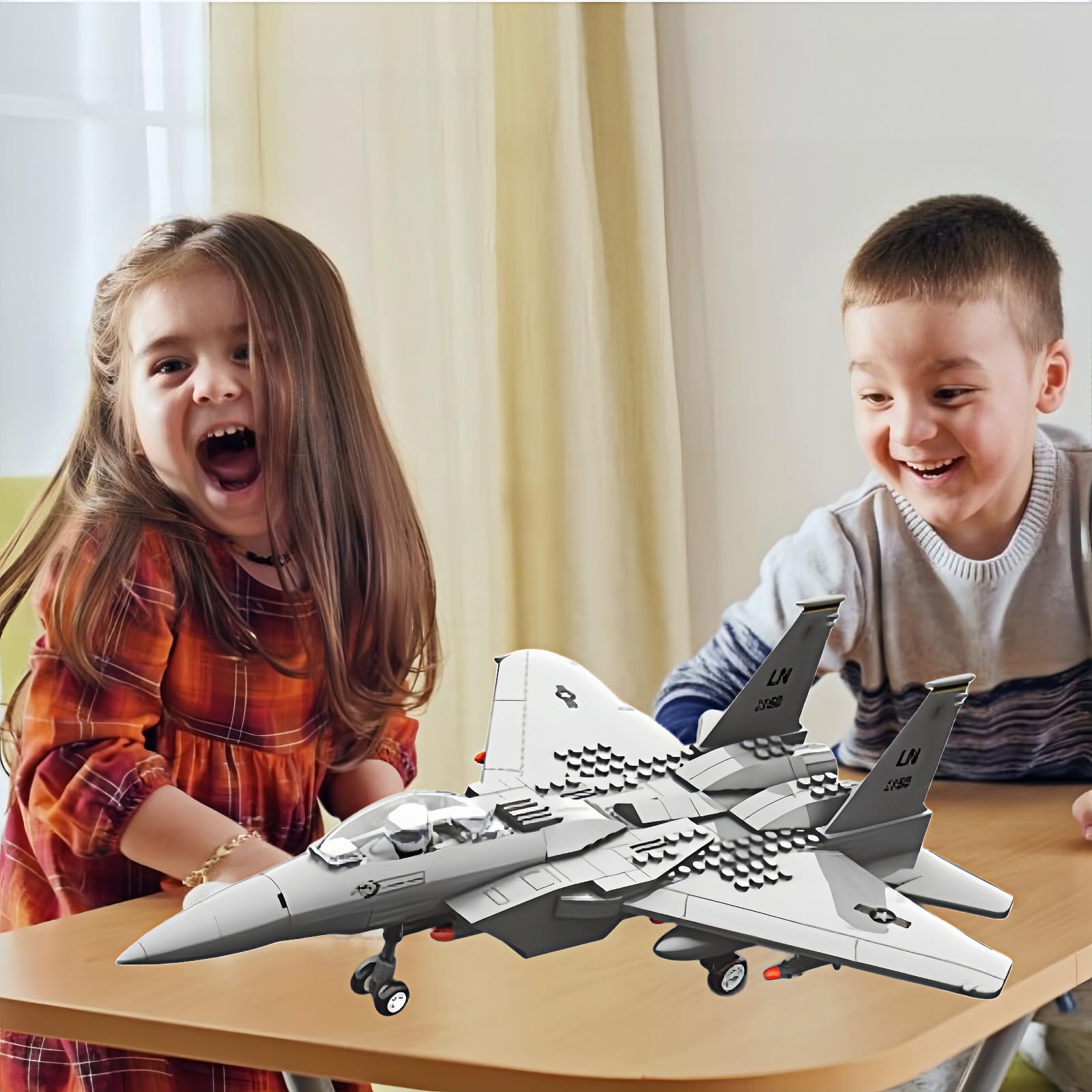 Military F-15 Eagle Fighter Jet Compatible with Lego, 270 Pieces Toy Plane for Kids 10+ and Adults, Army Airplane Toys for Military Fans