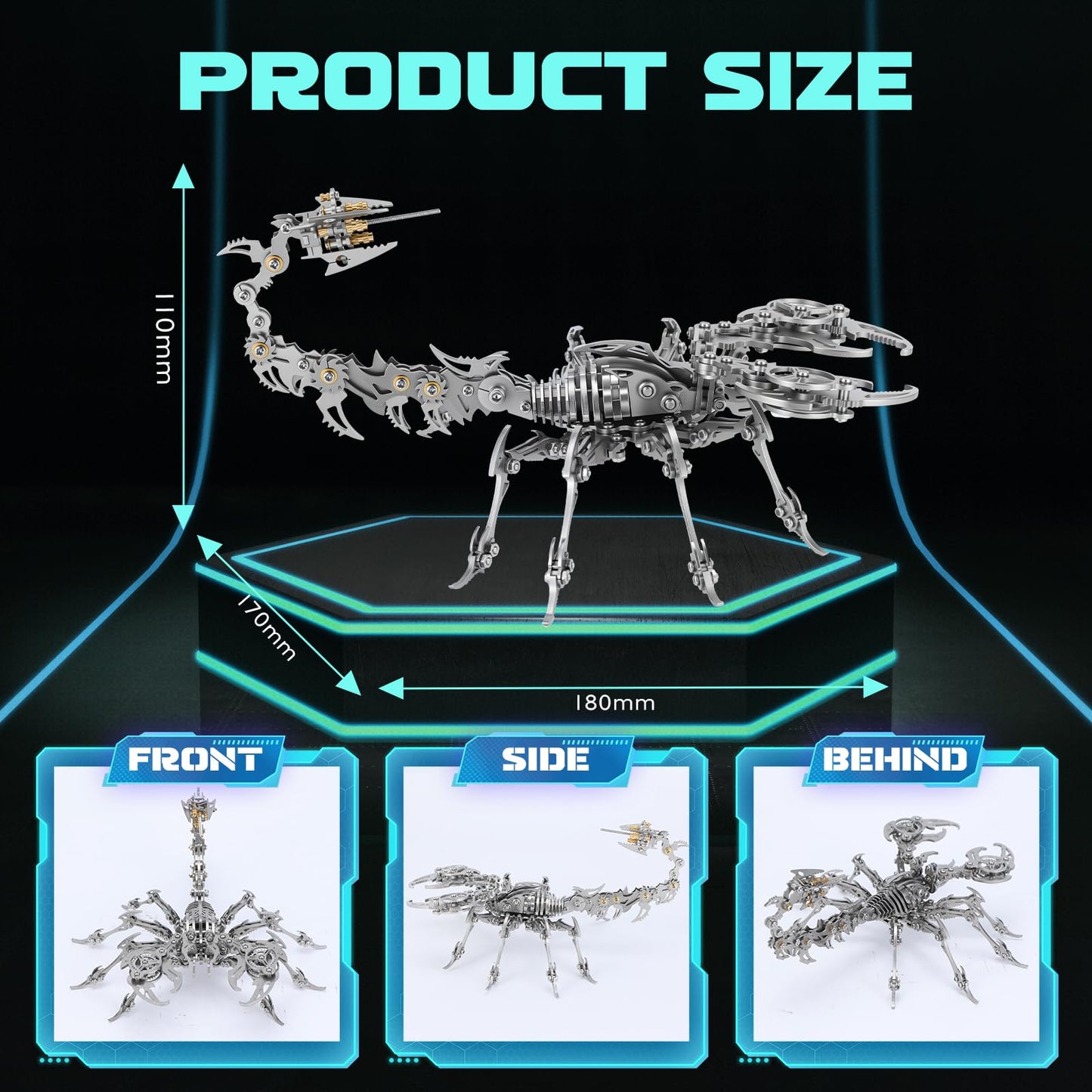 3D Metal Scorpion Puzzle Steel DIY Model Kit(Stainless Steel