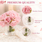 2Pcs Miniature Flowers Vases with Realistic Handmade Rose,1:12 Scale Dollhouse Miniature Flower in Vase Dollhouse Scenes, Micro Landscape Decorations