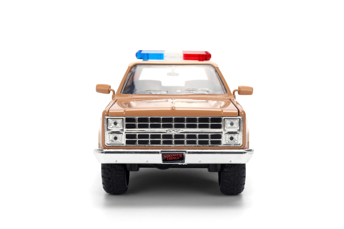 Jada Stranger Things Hopper's Chevy Blazer 1980 Die-Cast Car with Police Badge 1:24 Scale Collectible Vehicle Toys