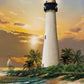 SUNSOUT INC - Cape Florida Lighthouse - 500 pc Jigsaw Puzzle by Artist: Tom Wood - Finished Size 18" x 24" - MPN# 28838