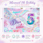 Mermaid birthday decorations Mermaid 5th Happy Birthday Backdrop Banner for Girls Party Under The Sea Birthday Party Decorations 5th birthday mermaid