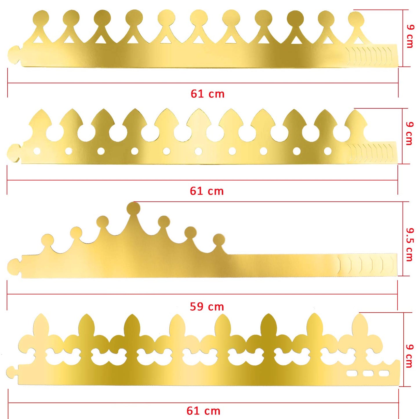SIQUK 28 Pieces Paper Crowns Golden Party King Crown Paper Birthday Crown Hats Gold Crown for Adults