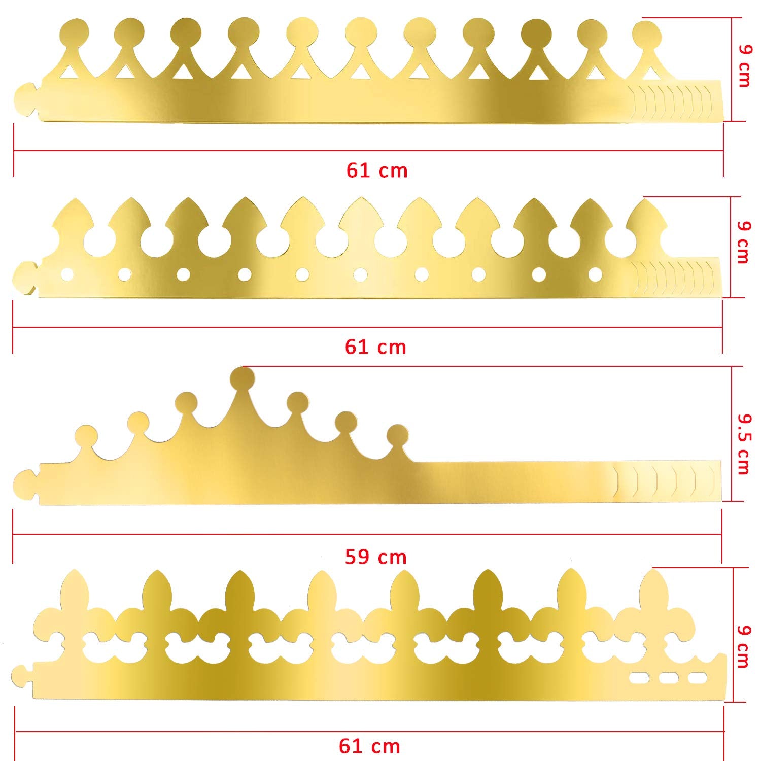 SIQUK 28 Pieces Paper Crowns Golden Party King Crown Paper Birthday Crown Hats Gold Crown for Adults