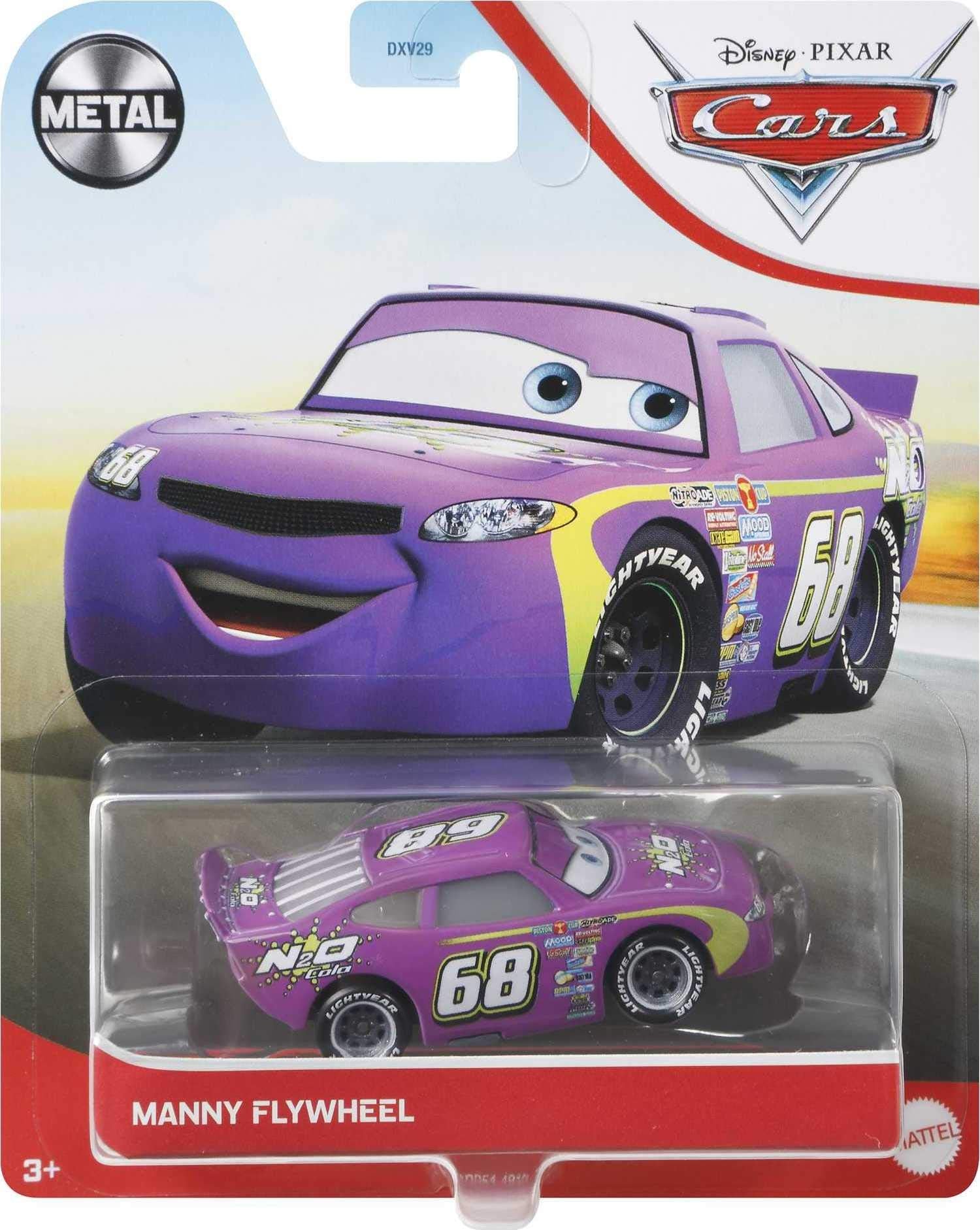 Disney Cars Toys Manny Flywheel 1:55 Scale Fan Favorite Character Vehicles for Racing and Storytelling Fun, Gift for Kids Ages 3 Years and Older