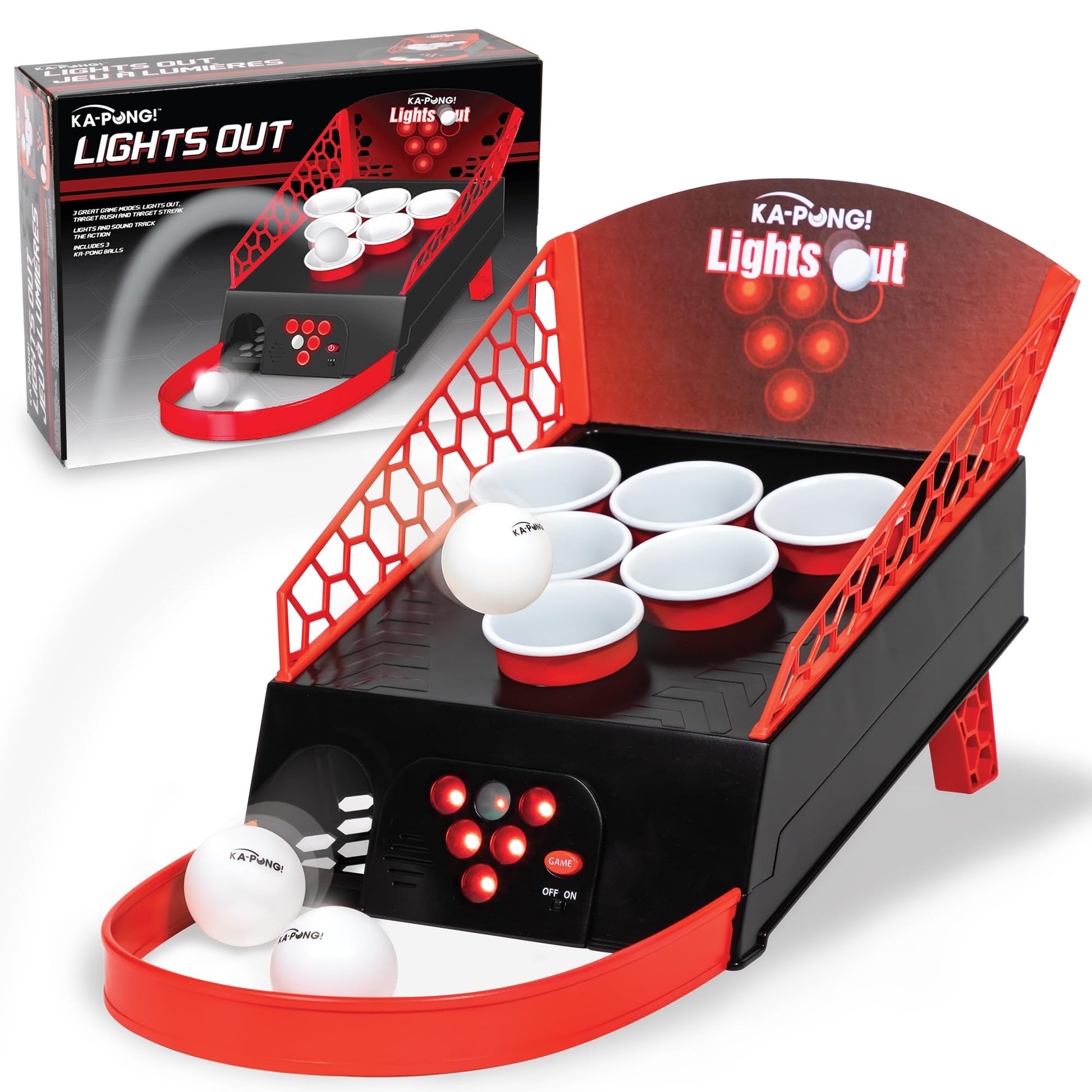EastPoint Sports KaPong Lights Out Party Game - Exciting Gameplay with Electronic Pong Target & 3 Pong Balls