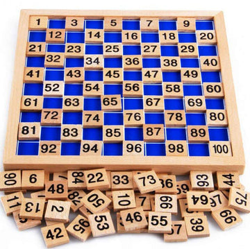 UMBWORLD Wooden Toys Hundred Board Montessori 1-100 Consecutive Numbers Educational Game Early Childhood Toy for Kids with Storage Bag (Counting