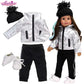 Sophia's 18" Doll Silver Metallic Jacket, Black Side Stripe Joggers, Knit Hat & Sneakers