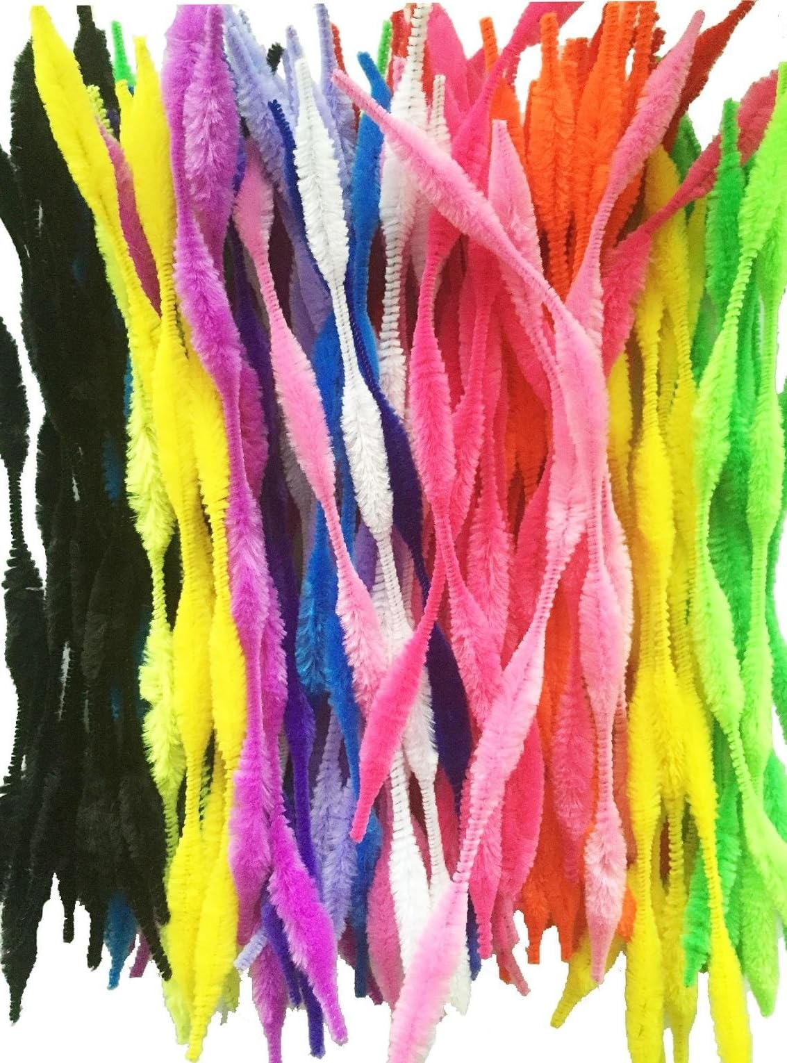 Carykon Fuzzy Bump Chenille Stems Pipe Cleaners, Pack of 100, Mix Color, 12 Inch, Soft Fuzzy Wire for Craft Projects 1