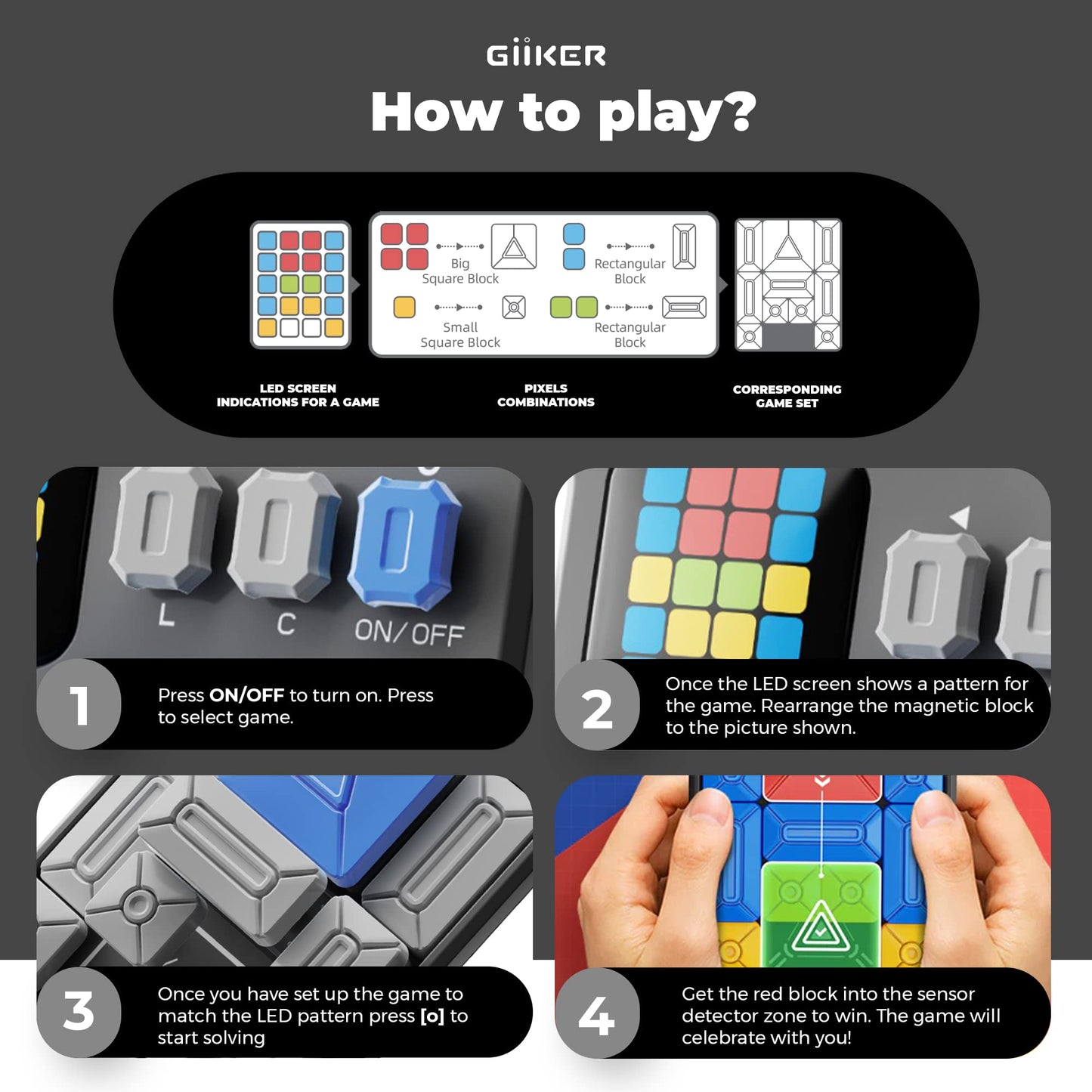GiiKER Super Slide Puzzle Game, 500+ Challenges, STEM Toy for Ages 6+