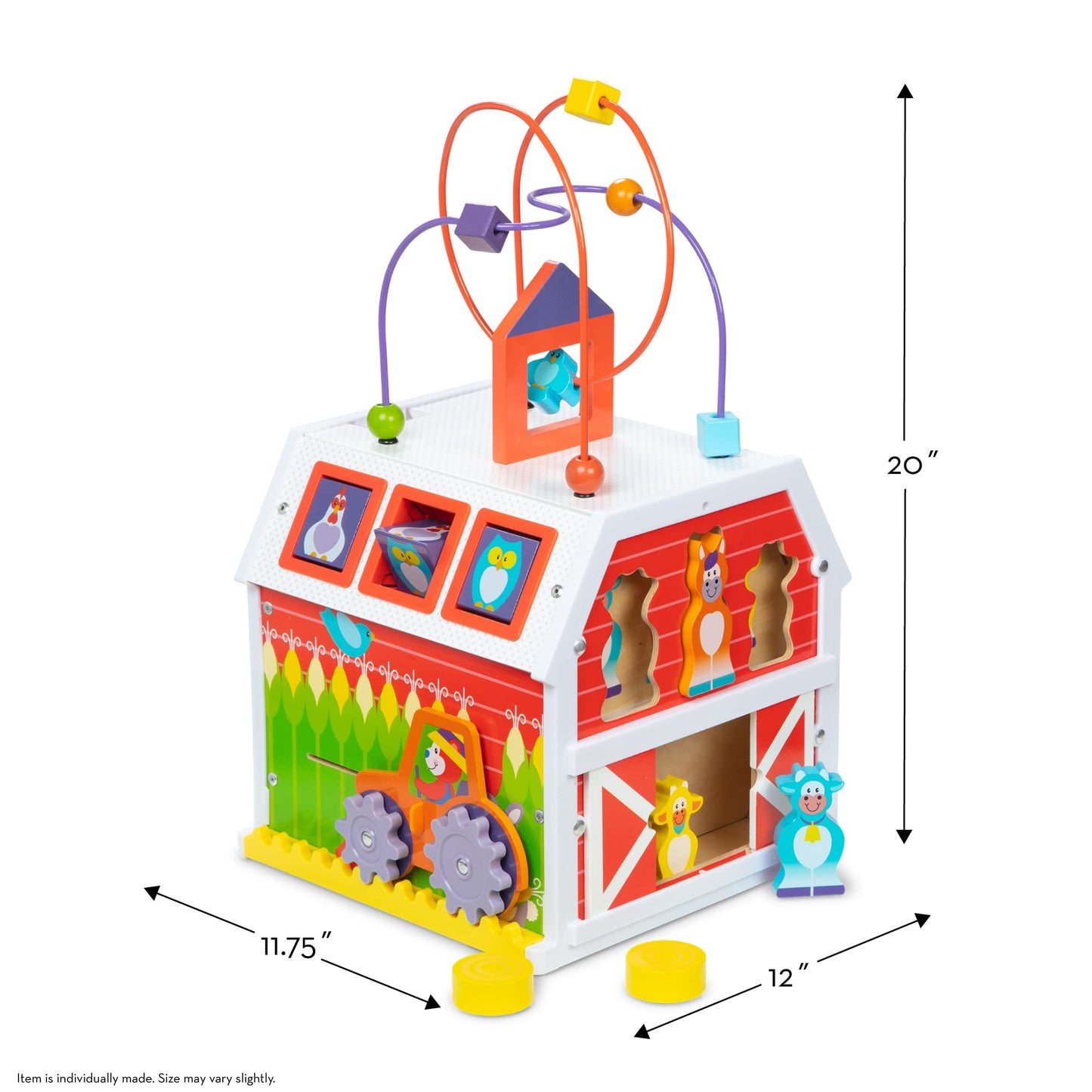 Melissa & Doug First Play Slide, Sort & Roll Wooden Activity Barn