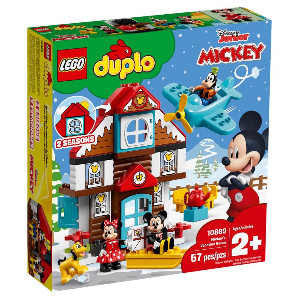 LEGO DUPLO Disney Mickey's Vacation House 10889 Toy House Building Set for Toddlers with Minnie Mouse, Goofy, Pluto and Mickey Mouse Figures (57