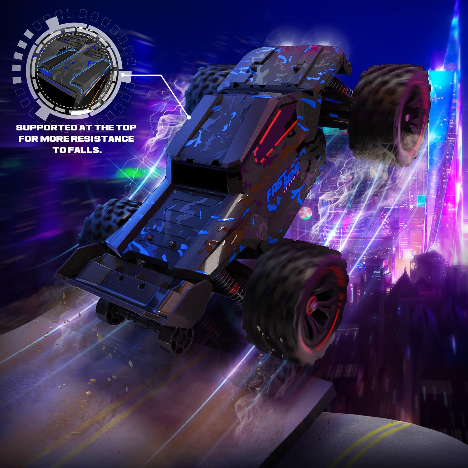 1:14 Scale RC Cars for Adults, 60KPH High Speed RC Truggy, 4X4 Off-Road Remote Control Truck, Waterproof Electric Car with 2S Battery, All Terrain RC
