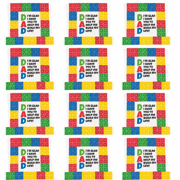 Fun Express Dad Brick Tabletop Picture Frame Craft Kit Makes 12 - DIY Fathers Day Crafts for Kids to Make, Foam Picture Frames to Decorate