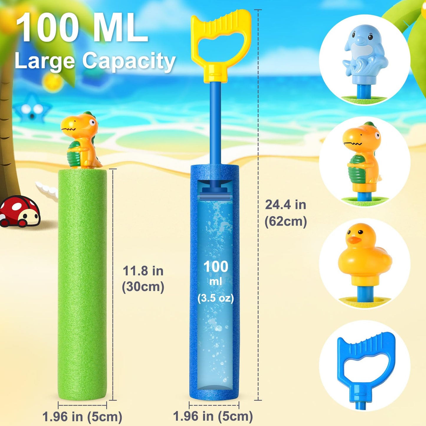 LQYoyz Water Gun, 6 Pack Super Water Soaker Blaster Squirt Guns