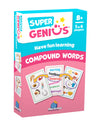 Blue Orange Super Genius Compound Words - Tabletop Card Game, Fun Flash Card Concentration Matching Game for Kids, Ages 8+, 1-6 Players, Teacher