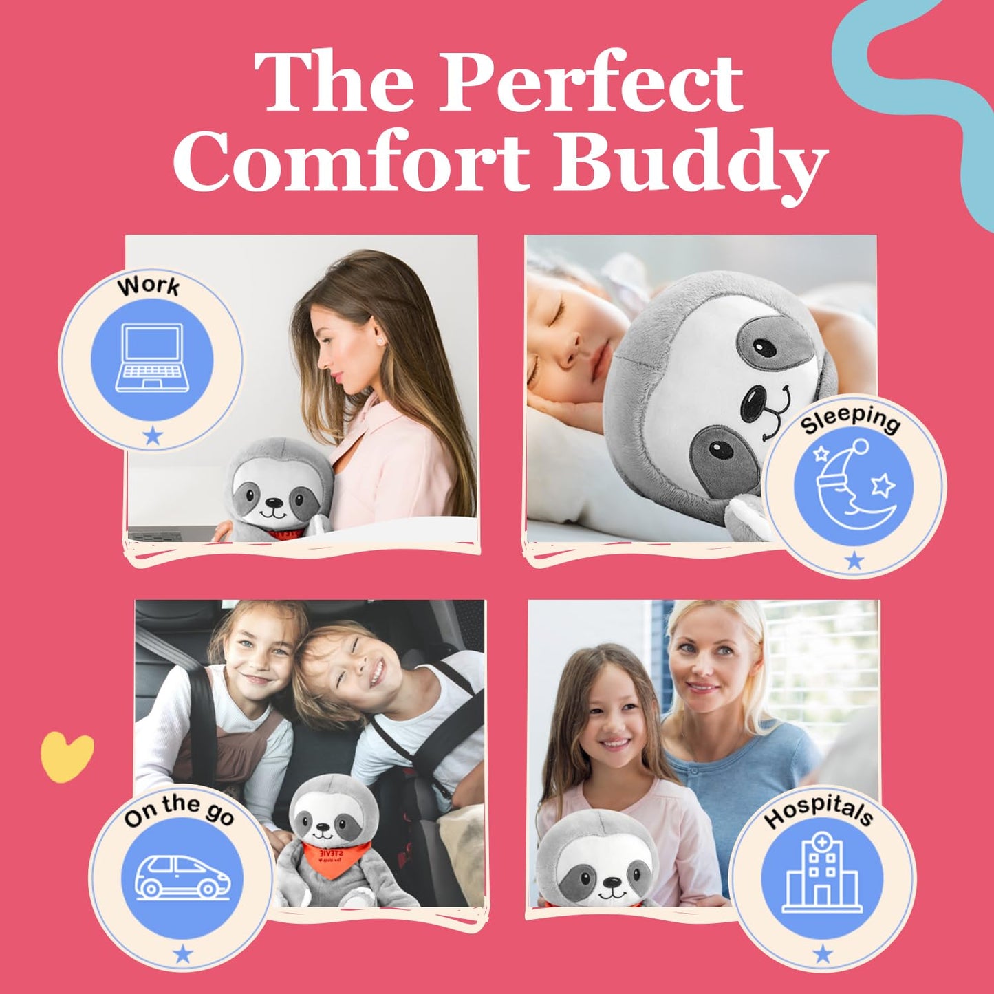 Lilly's Love Weighted Stuffed Animals for Adults & Kids - 5lb Calming Sloth Plush for Anxiety, ADHD & Sensory | Machine Washable Weighted Stuffed