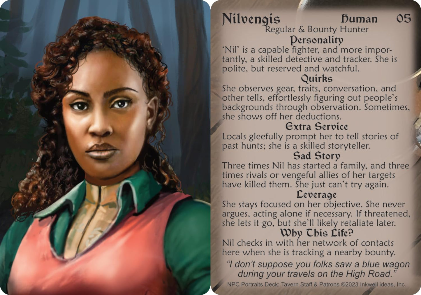 Inkwell Ideas NPC Portraits Deck Tavern Staff & Patrons