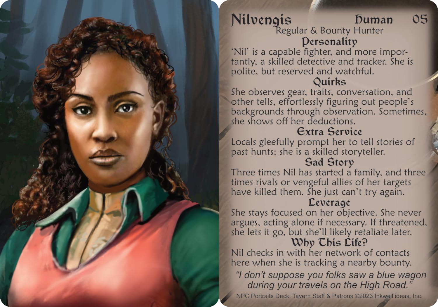 Inkwell Ideas NPC Portraits Deck Tavern Staff & Patrons