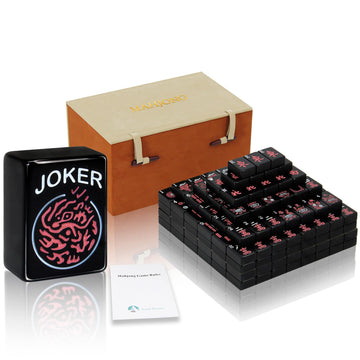 AzulHome Premium American Mahjong Gift Collection - 166 Engraved Numbered Tiles (1.2'', Tiles Only No Racks and Plusher), Luxury Gift Box - Western