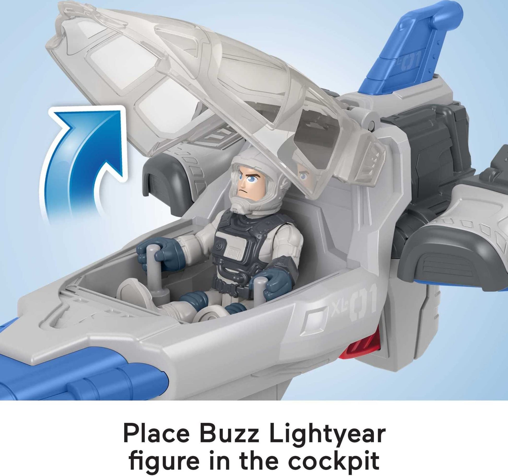 Fisher-Price Disney and Pixar Lightyear Toys Imaginext Hyperspeed Explorer XL-01 Spaceship & Buzz Lightyear Figure Set for Pretend Play Ages 3+ Years