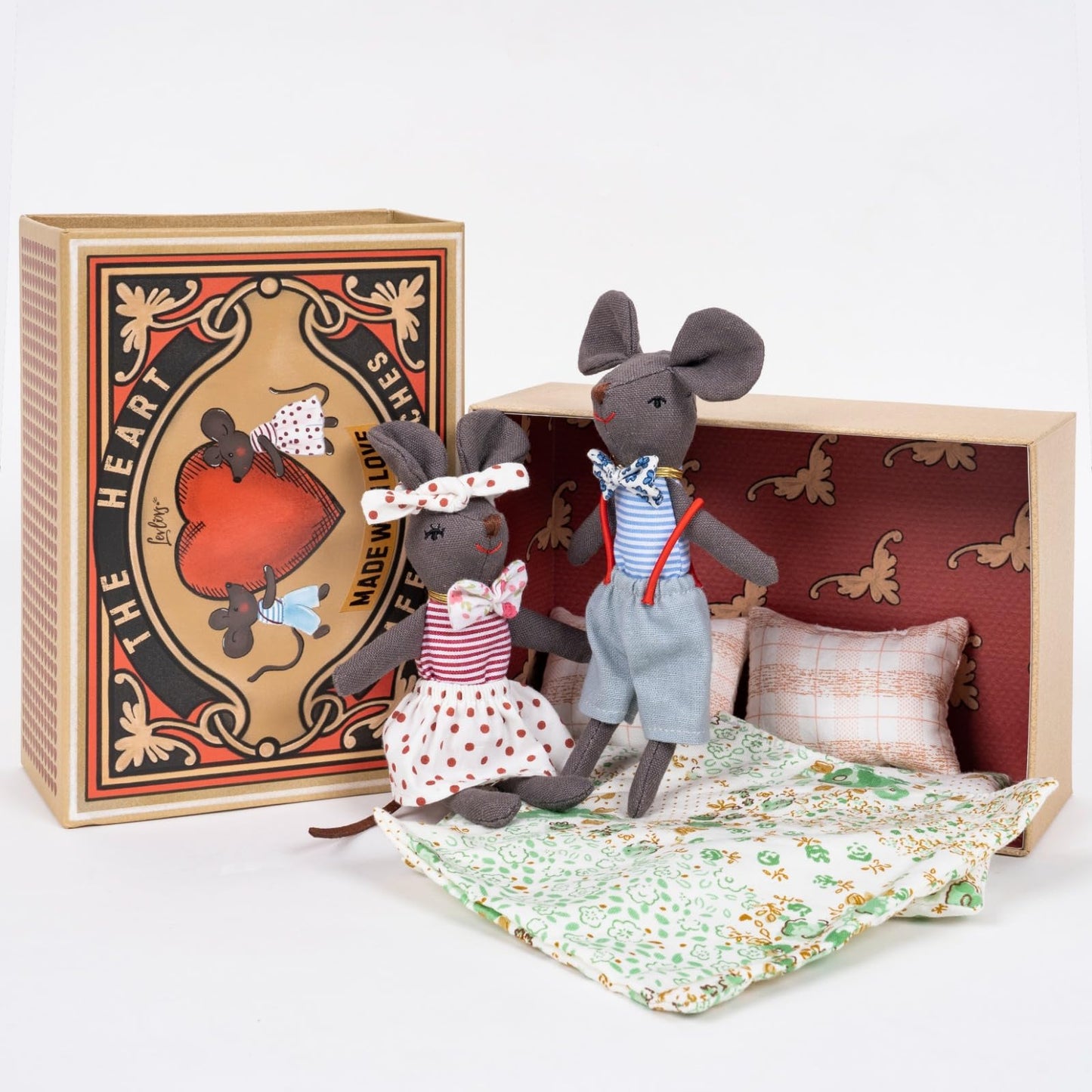 LEVLOVS Mouse in a Box Birthday Mouse Baby Mice in a Cheese Box Baby Registry Gift Birthday Gift Designer Doll