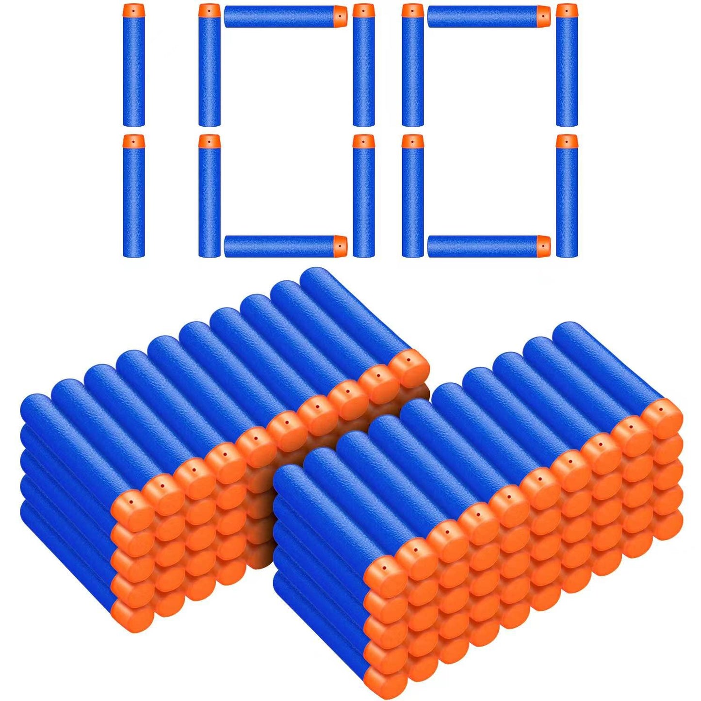 Refill Darts Bullets Compatible with Nerf Guns N-Strike Elite Series Blaster, 100Pcs Nerf Bullet Refill Darts Ammo Premium Foam Bullets Pack (100