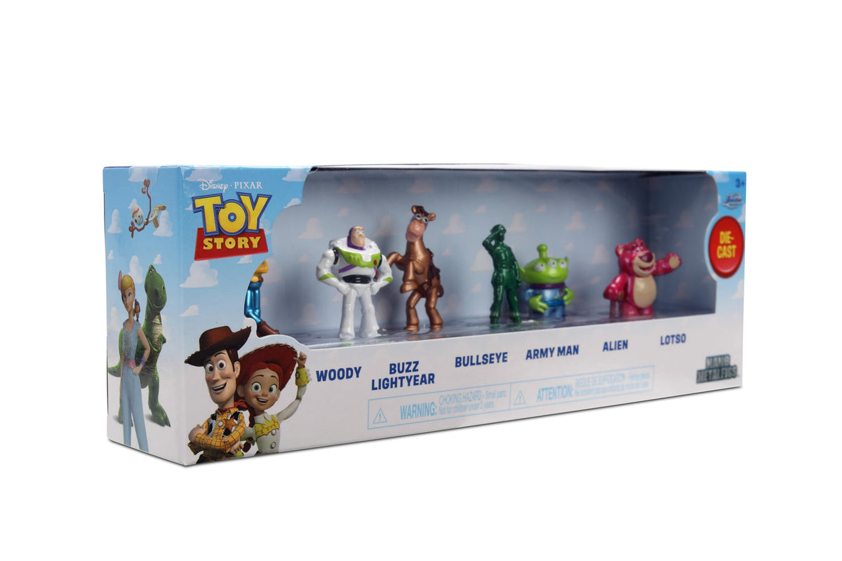 Jada Toy Story Nano Metalfigs 6-Pack Die-Cast Mini Figures 1.65-Inch Scale - Woody, Buzz, Bullseye, Army Man, Alien, Lotso Toys