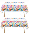 SUTRADHAR 2pcs Kids Cartoon Birthday Party Tablecloth Table Cover,Kids Cartoon Birthday Supplies Decorations (70'' x 42'') (2pcs)