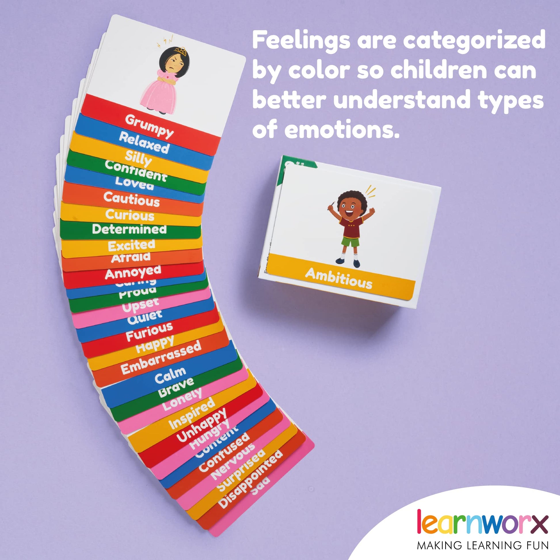 Emotion Cards for Kids, Feeling Cards Game | 60 Emotion & Feeling Flash Cards for Kids | Learn Feelings and Needs Cards | Teach Mixed Emotions
