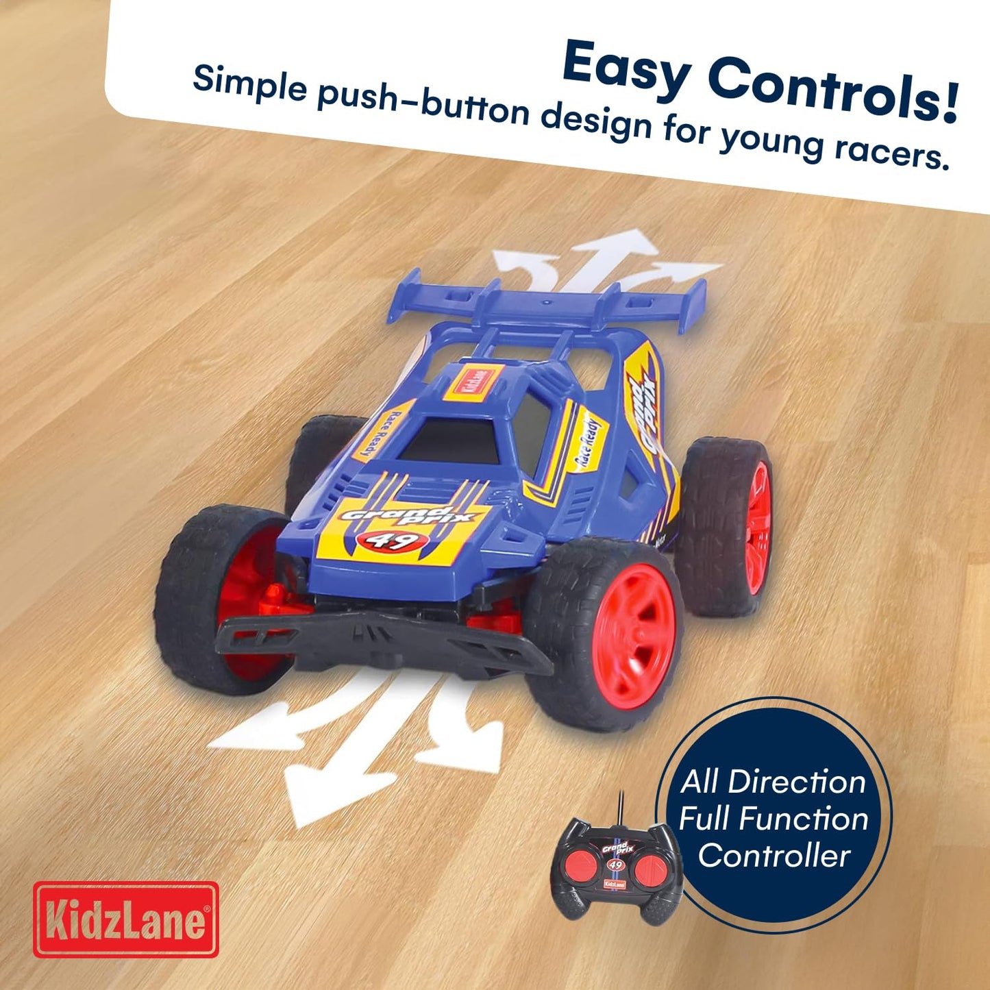 Kidzlane Kids Remote Control Cars - 2 Race Cars Racing Together with All-Direction Drive, 35 ft Range - 2 Pack Remote Control Car Set for Kids - RC