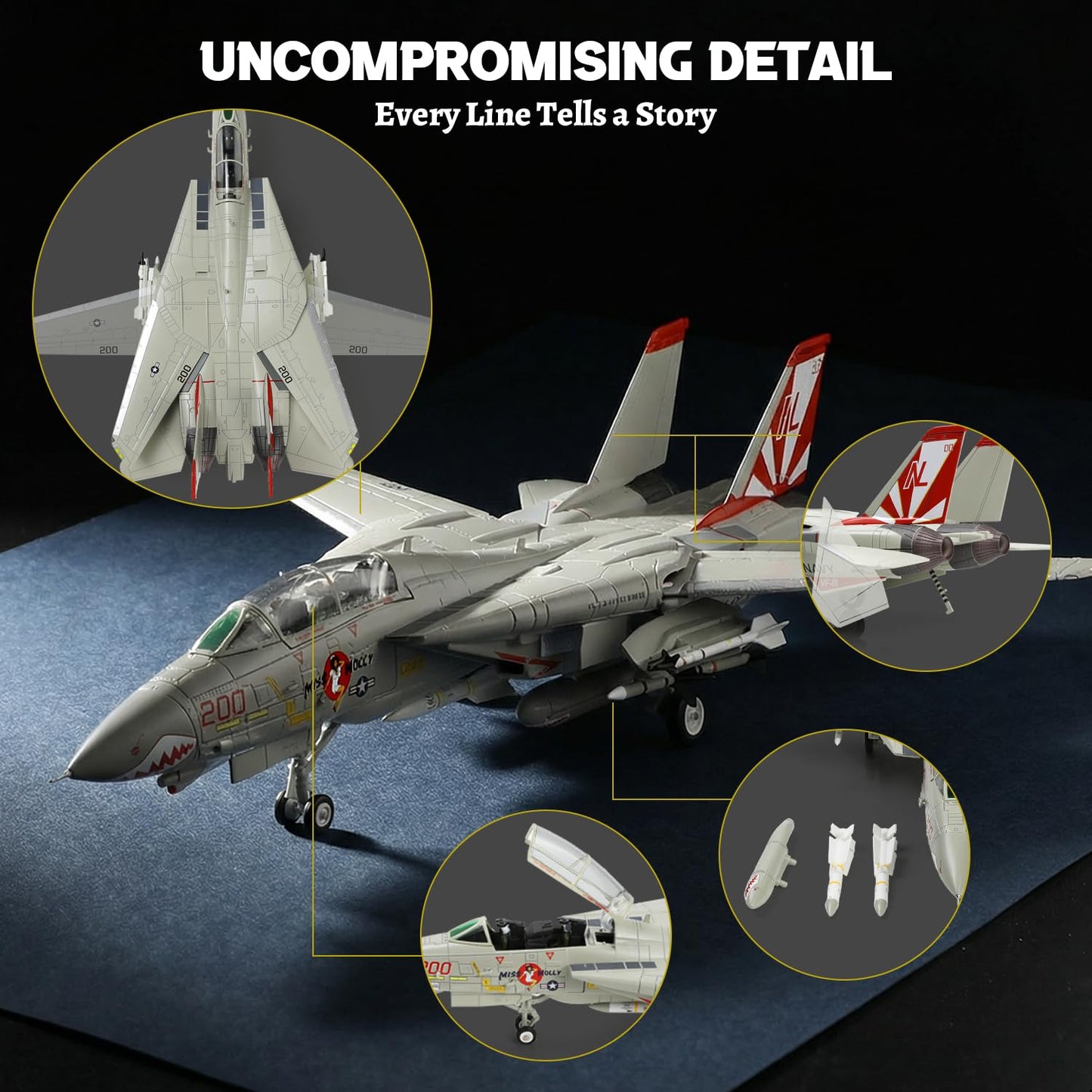 NUOTIE F-14 Tomcat US Navy VF-111 1/72 DieCast Fighter Model