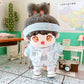 niannyyhouse 20cm Plush Doll Clothes Headband Hoodie Coat Pants Doll Dress Up (Light Blue)