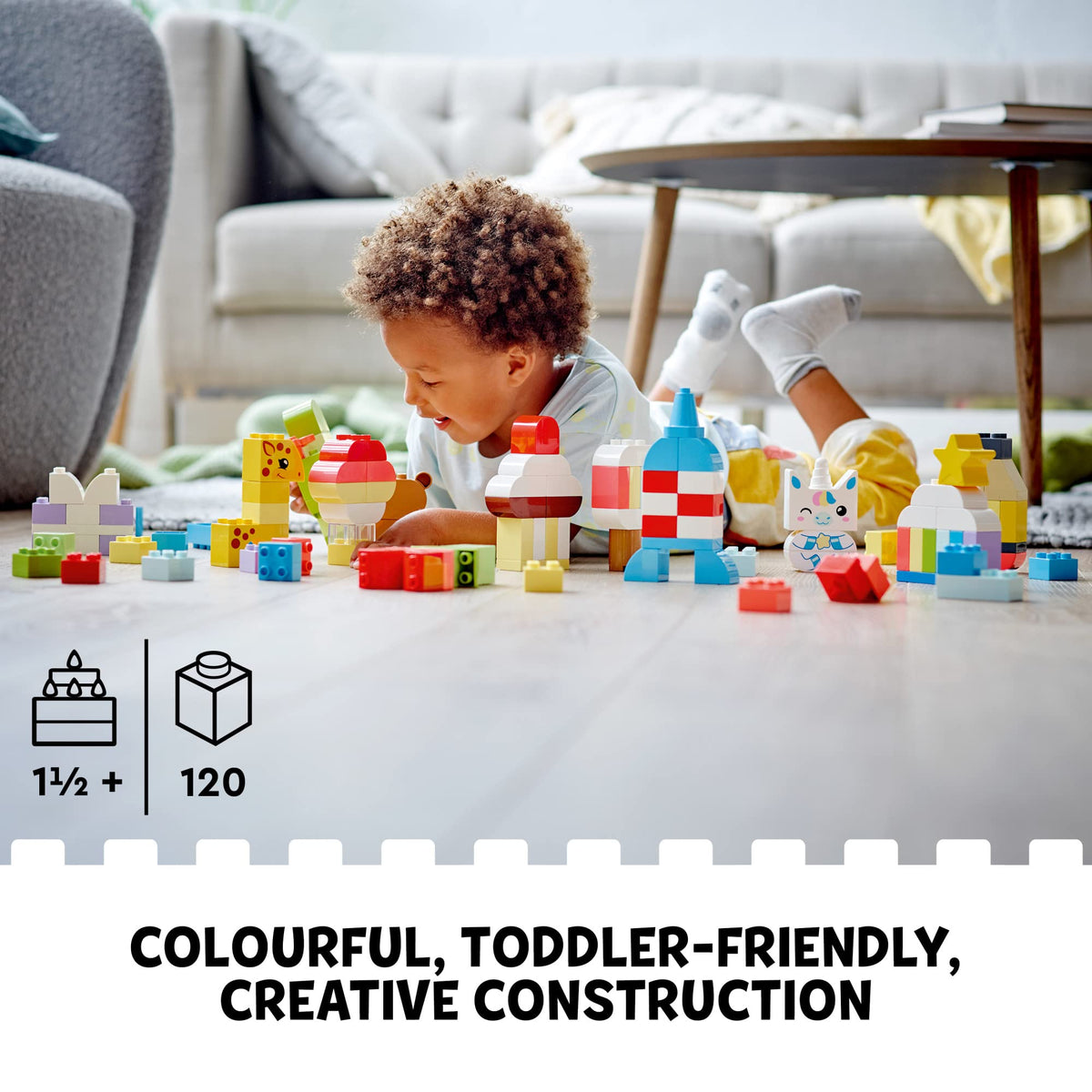 LEGO DUPLO Classic Creative Building Time 10978 Bricks Box, Learning Toy for Toddlers & Kids 18 Months Old, with Unicorn, Heart and Giraffe Toys