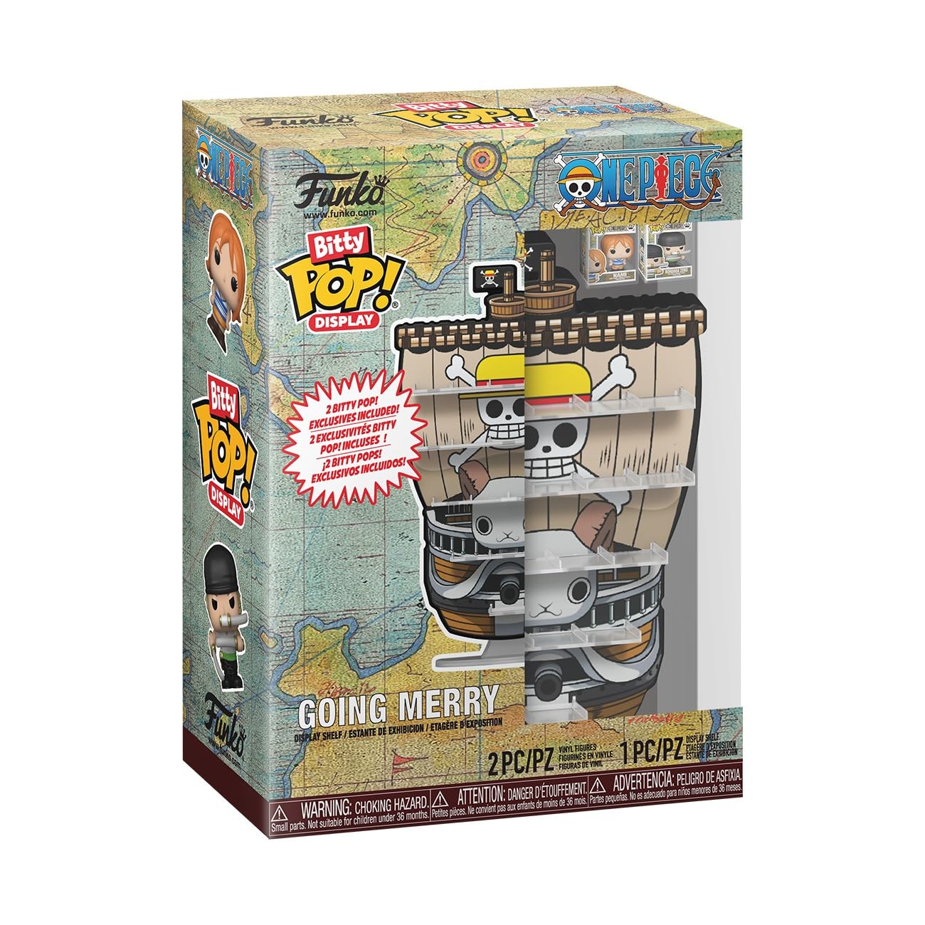 Funko Pop! Bitty Display: One Piece - Going Merry Display Shelf- Nami and Roronoa Zoro - Gift Idea - Official Merchandise - Toys for Kids & Adults -