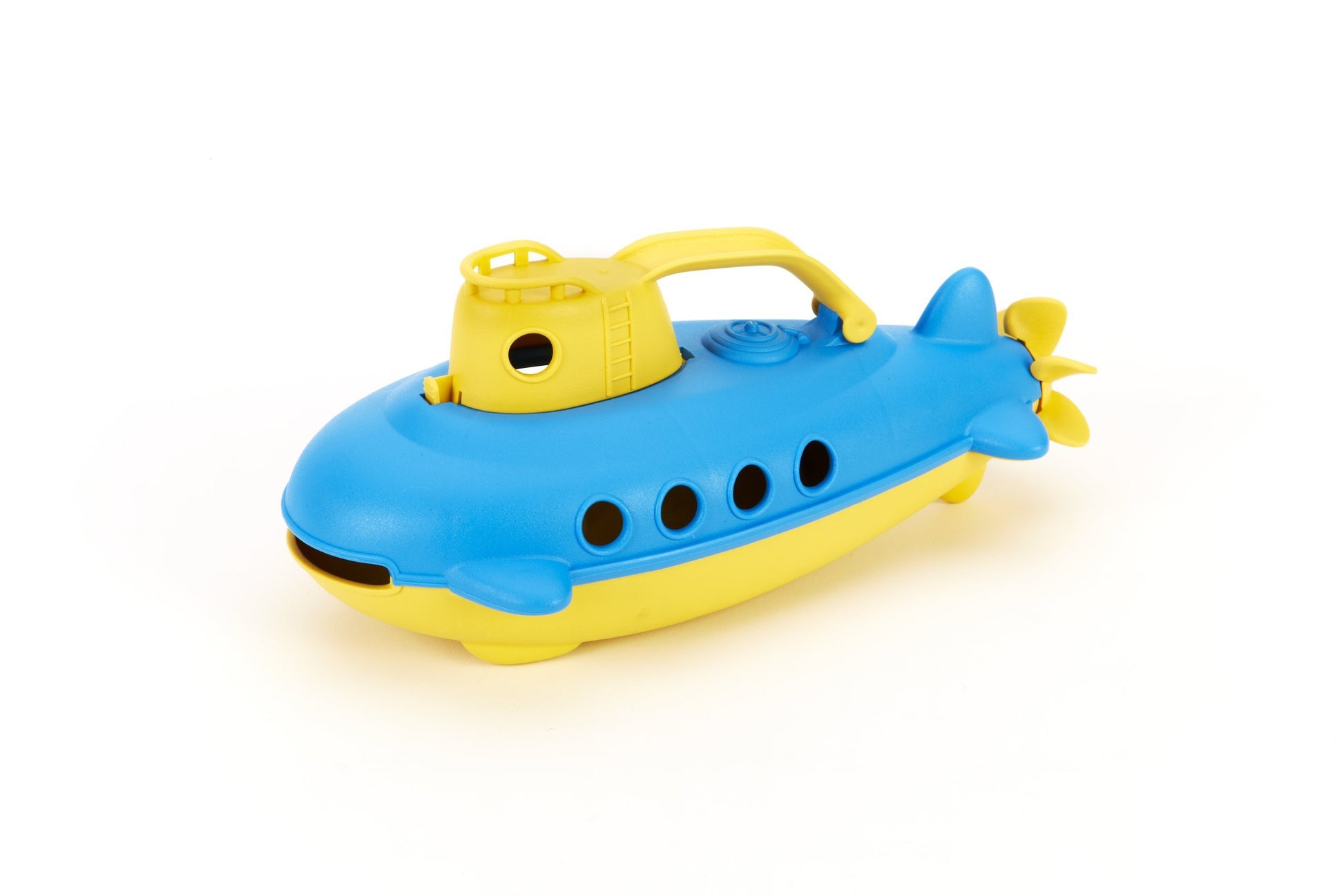 Green Toys Submarine in Yellow & blue - BPA Free, Phthalate Free, Bath Toy with Spinning Rear Propeller. Safe Toys for Toddlers, Babies