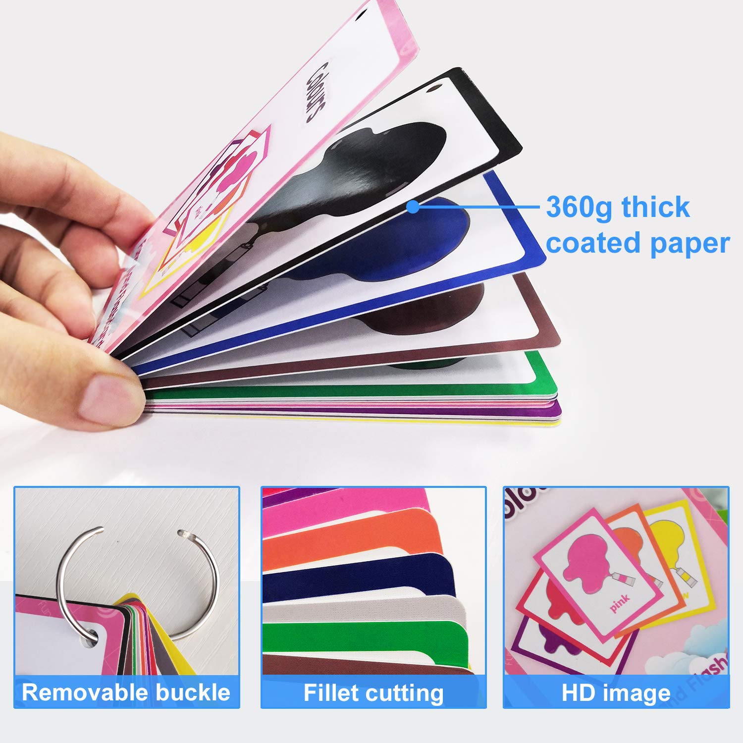 12PCS/Set Color Kids Gifts English Flash Cards Pocket Card Educational Learning Baby Toys for Children Pre-Kindergarten
