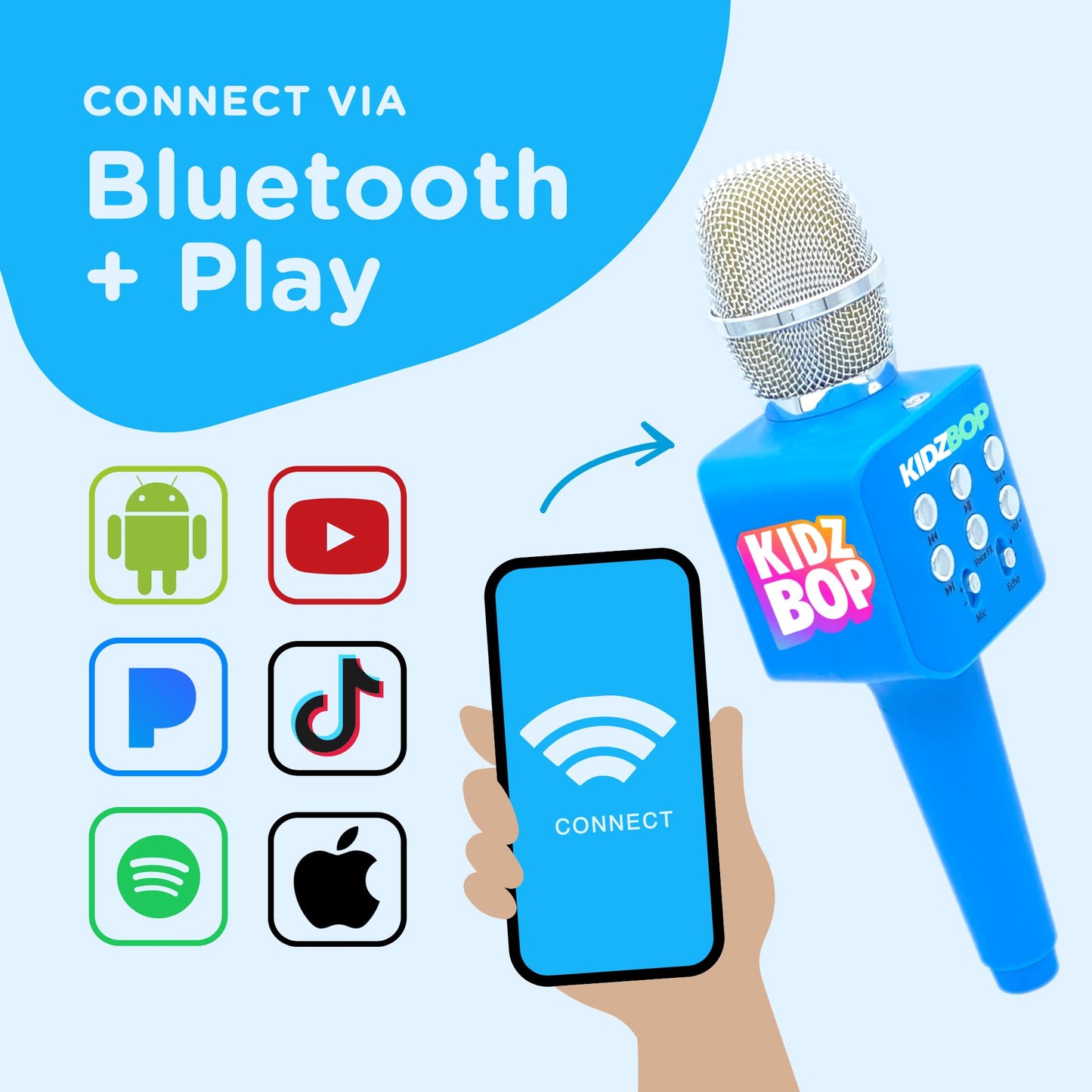 Move2Play, Kidz Bop Karaoke Microphone | The Hit Music Brand for Kids | Toy for Girls & Boys Ages 3, 4, 5, 6, 7, 8+ Years Old | Gift & Birthday