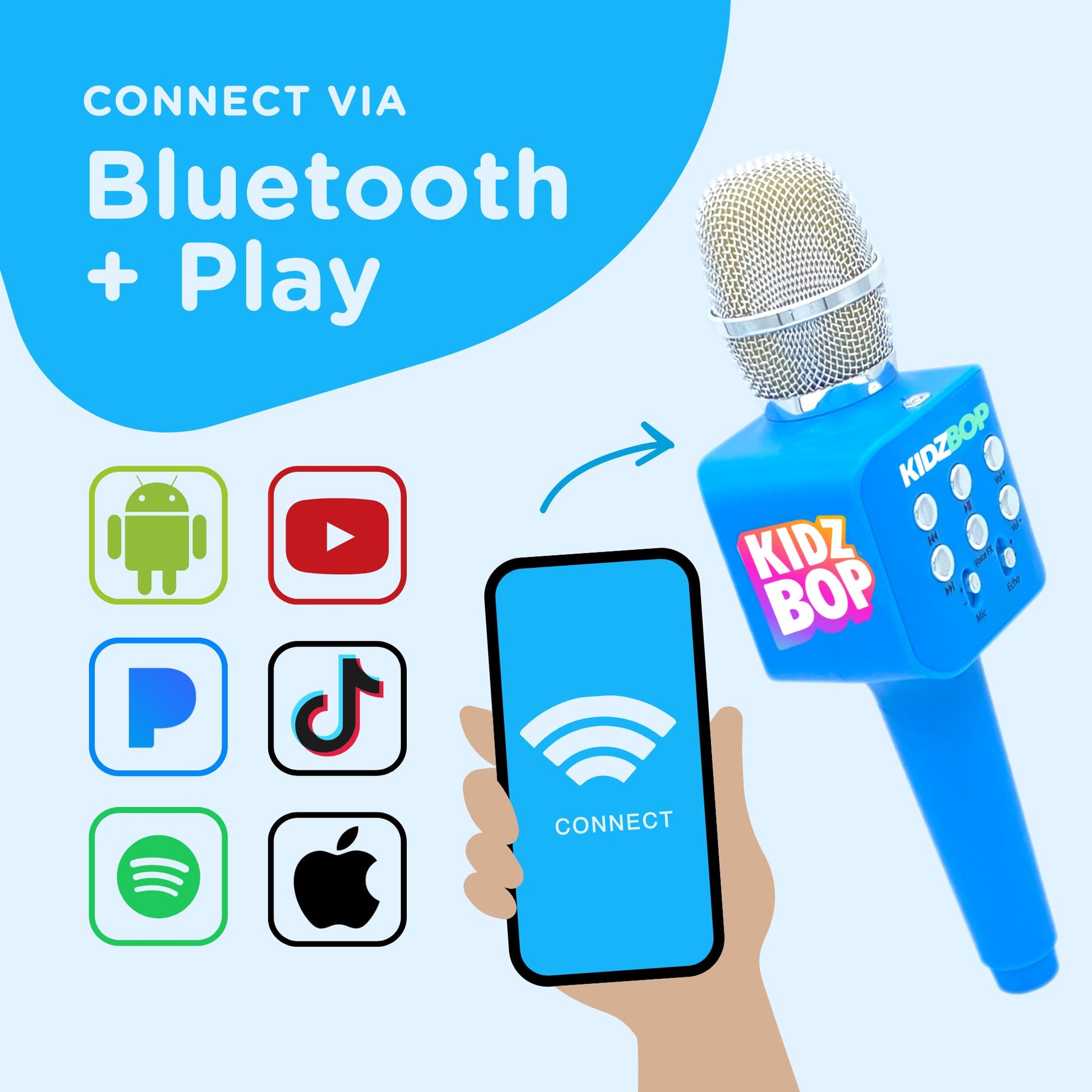 Move2Play, Kidz Bop Karaoke Microphone | The Hit Music Brand for Kids | Toy for Girls & Boys Ages 3, 4, 5, 6, 7, 8+ Years Old | Gift & Birthday