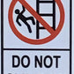 Five (5) Pcs Danger Do Not Climb On Racking Sticker (White, 2.5X6 Inch, Vinyl Sticker)