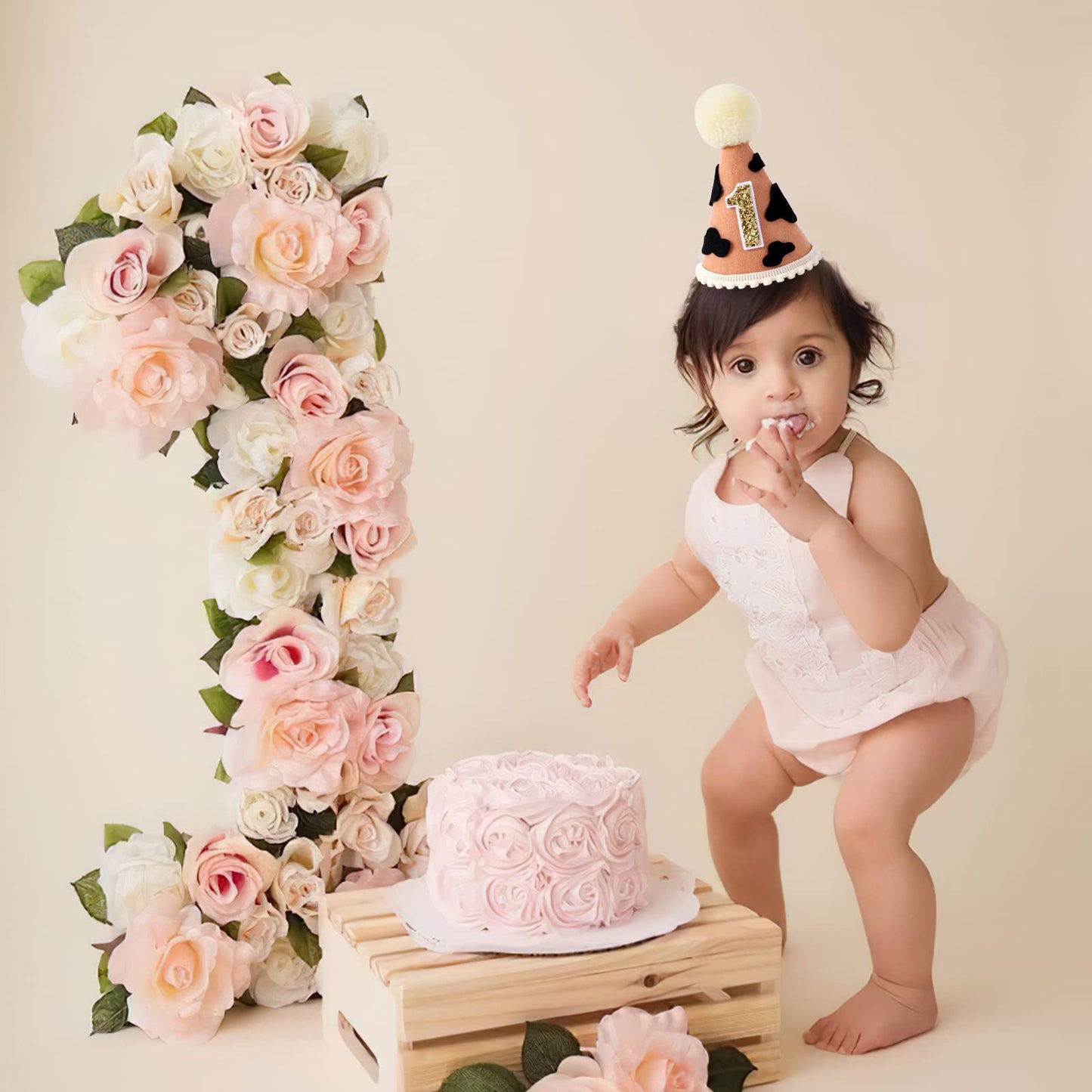 DSAANE Western Cowboy Party Hats - First Birthday Crowns for Decorations, Dress Up Photo Props